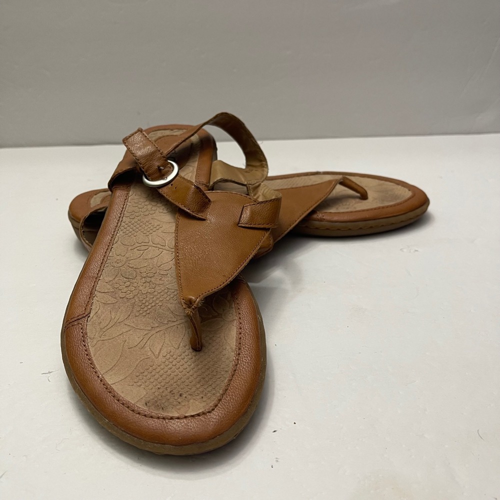 b.o.c. Born Concepts Womens Tan Brown Strappy Thong Slingback Sandals C76337 10M